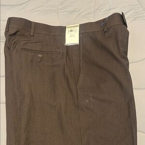 Kenneth Cole Dark Brown Pinstripe Dress Pants NWT